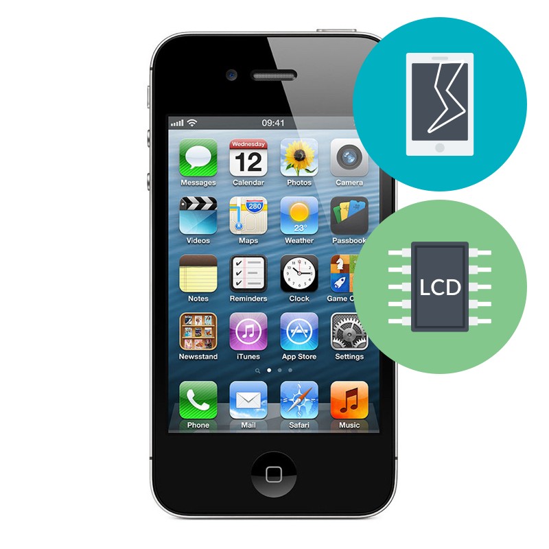 lezing rook Kluisje Repair LCD Glass Front and Back iPhone 4 - iPhone 4 Front Global Change